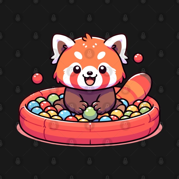 Playful Paws: Red Panda's Ball Pit Bonanza by The Tee Bizarre