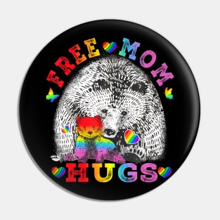 Gay Lgbt Pride Mama Bear For Women Free Mom Hugs Pin