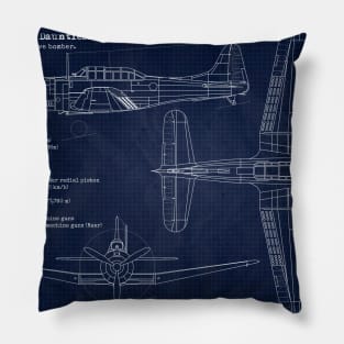 Douglas SBD Dauntless Blueprint Pillow