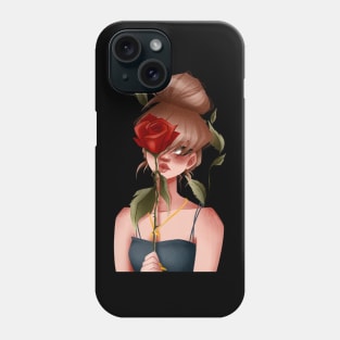 Girl with Rose Phone Case