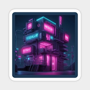 Cyberpunk Hotel Magnet