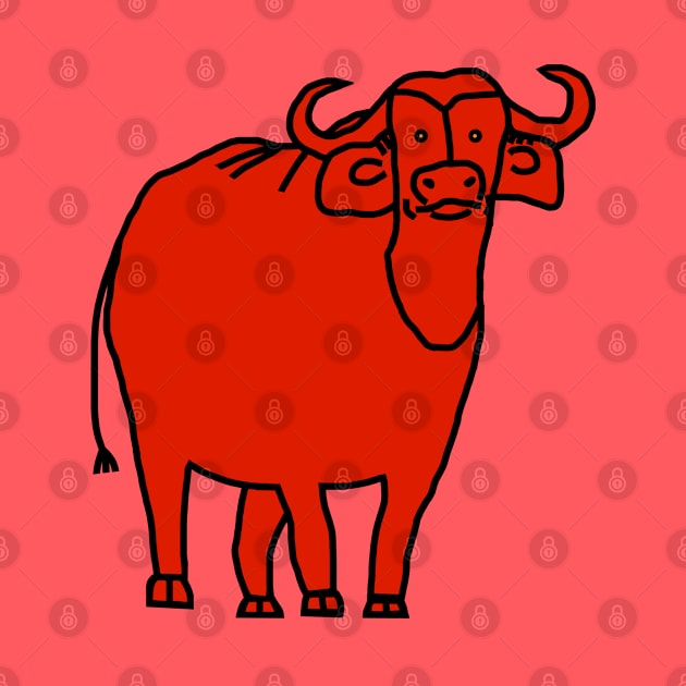 Red Ox Line Drawing by ellenhenryart