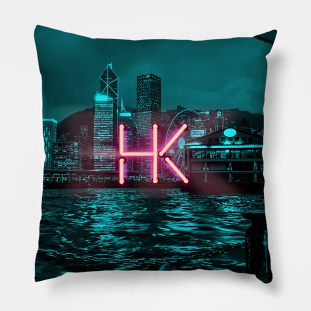 Hong Kong Neon Light - 02 Pillow by wholelotofneon