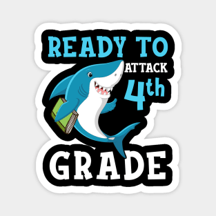 Kids Shark Ready To Attack Fourth Grade First Day of School Magnet