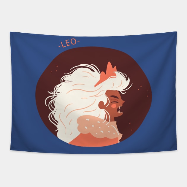 Zodiac Leo Tapestry by Mako Design 
