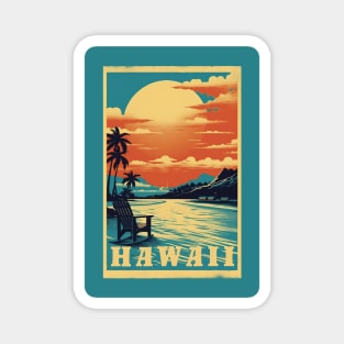 Hawaii Vintage Retro Travel Poster Magnet