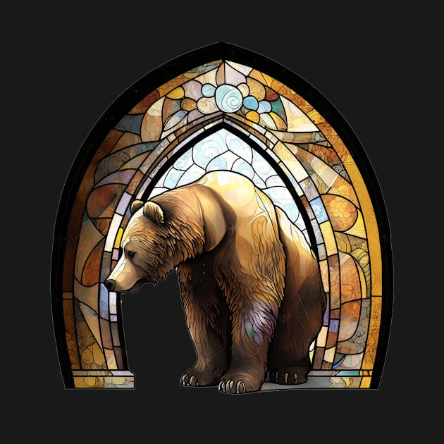 Grizzly Bear Stained Glass by She Gets Creative