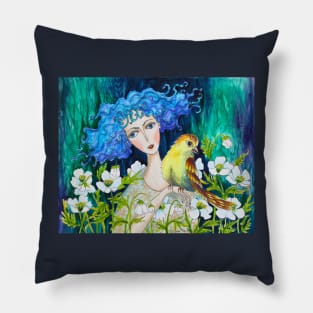 Sad Anemones Watercolor Painting Pillow