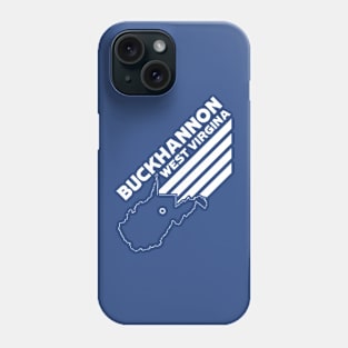 Buckhannon West Virginia with Stripes and State Outline - BLUE Phone Case