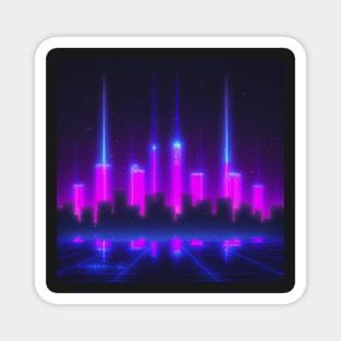 Synthwave neon city Magnet