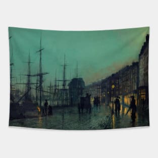 Shipping on the Clyde by John Atkinson Grimshaw Tapestry