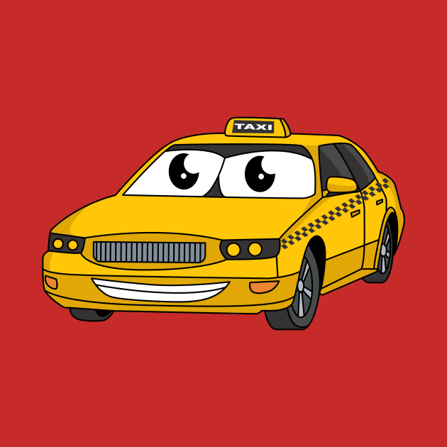Cute yellow taxi fun cartoon illustration by Cartoons of fun