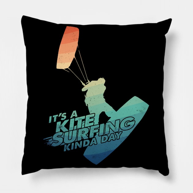 Funny Kitesurfing Quote Vintage Colors Look Pillow by MarkusShirts