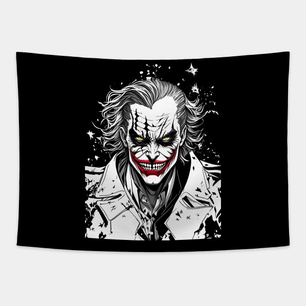 Mirthful Madness: A Joker Sketch Tapestry by SkullTroops