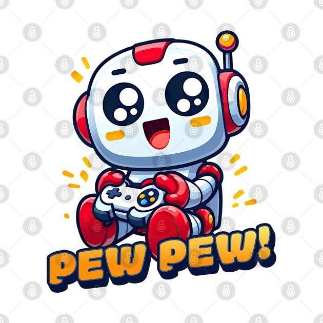 Pew Pew! - Cute Robot Gamer by Whimsy Works