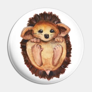 Watercolor - Baby hedgehog Pin