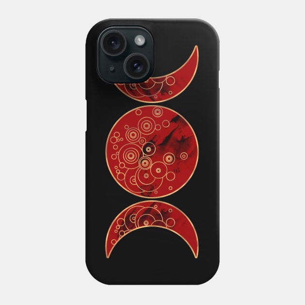 Triple Blood Moon Phone Case by Olooriel