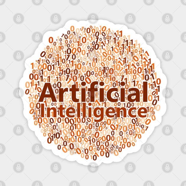 Artificial Intelligence Data Science Word Cloud | Orange Magnet by aRtVerse