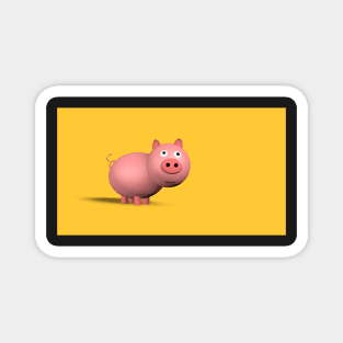 3d rendering of a cute little pig piggy bank Magnet