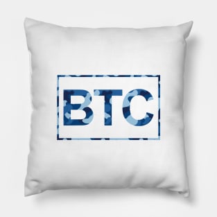 Bitcoin Blue Camo Pillow