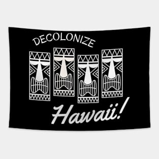 Decolonize Hawaii - Retro Radical Leftist Native Hawaiian Tapestry