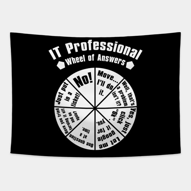 IT Service Desk Wheel of Answer Gift Information Technology Tapestry by Wakzs3Arts