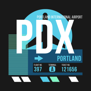 Portland (PDX) Airport Code Baggage Tag T-Shirt