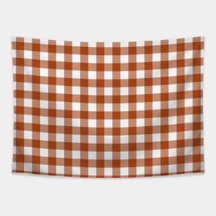 Plaid (burnt orange/white) Tapestry