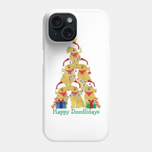 Golden Doodle Puppy Christmas Holiday Tree Phone Case