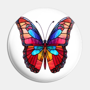 Stained Glass Colorful Butterfly #2 Pin