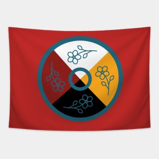 Medicine Wheel Floral WAWEZHI CANADA Tapestry