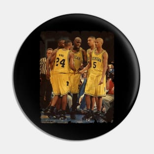 Fab Five - Vintage Design Of Basketball Pin