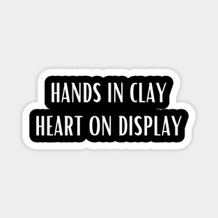 Hands In Clay Heart On Display Magnet