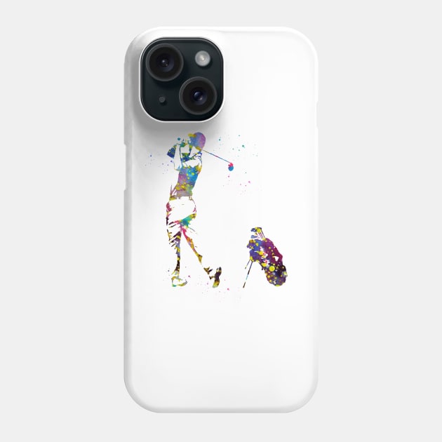 Man golfer Phone Case by erzebeth