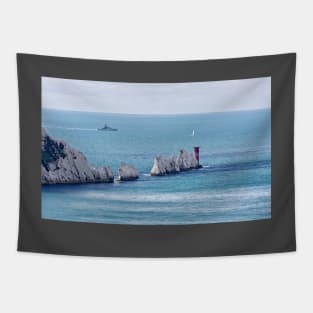 The Needles with passing Boat Tapestry