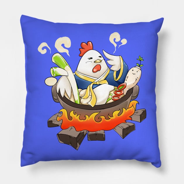 Chickenzilla  Chillin in Jacuzzi, chicken soup. Fat Chicken Pillow by A -not so store- Store