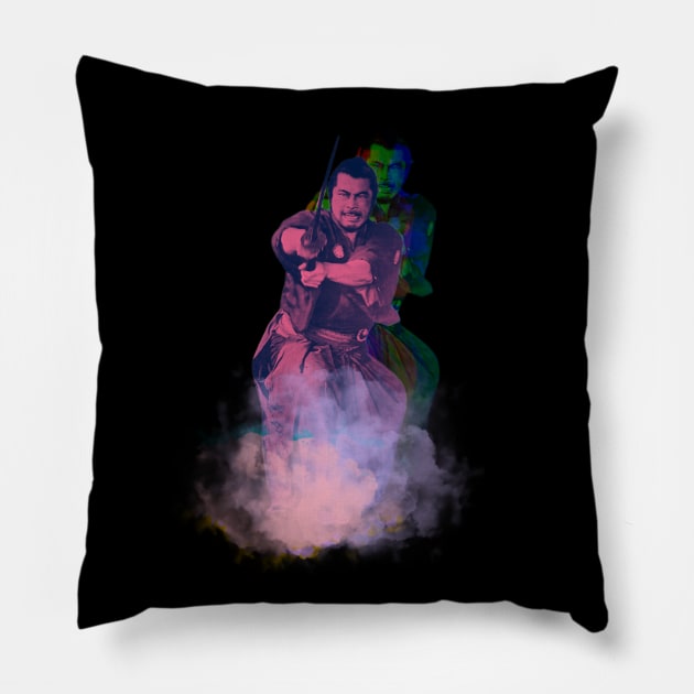 VHS Samurai Pillow by Psychodelic Goat