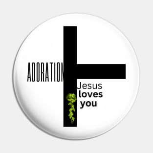 ADORATION JESUS LOVES YOU T SHIRT Pin