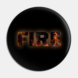 Fire Flames Text Pin