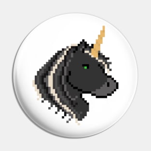 Pixel Black Unicorn Pin