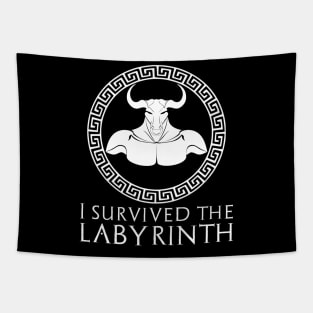 Minotaur - Funny Greek Mythology - I Survived The Labyrinth Tapestry