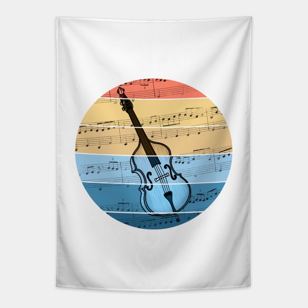 Double Bass Music Notation Bassist String Musician Tapestry by doodlerob