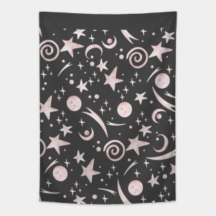 Lovely Pink Witchy Doodles. Halloween Seamless Pattern Tapestry