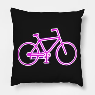 Purple Neon Bike Icon Pillow