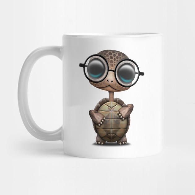 Cute Nerdy Turtle Wearing Glasses Baby Turtle Mug Teepublic