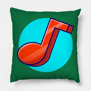 Colorful Music Note Cartoon Vector Icon Illustration (3) Pillow