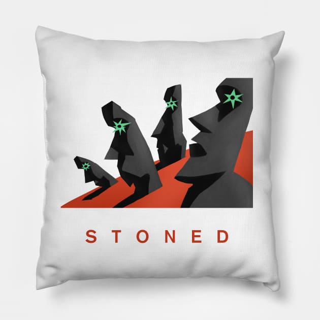 stoned heads Pillow by croquis design