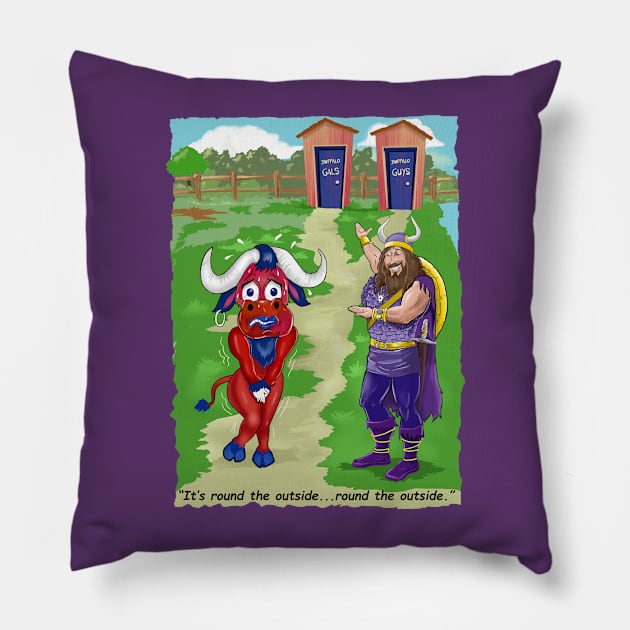 Minnesota Vikings Fans - Kings of the North vs Pee Pee Dancing Pasture Grazers Pillow by JustOnceVikingShop