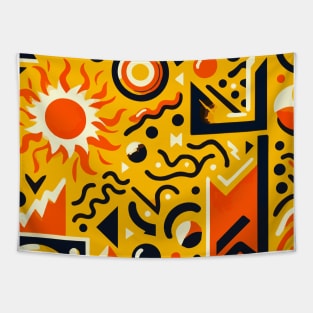 Abstract Colorful 90s Pattern Tapestry