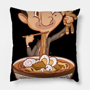 Mr. Bean Ramen Mukbang Funny Anime Pillow